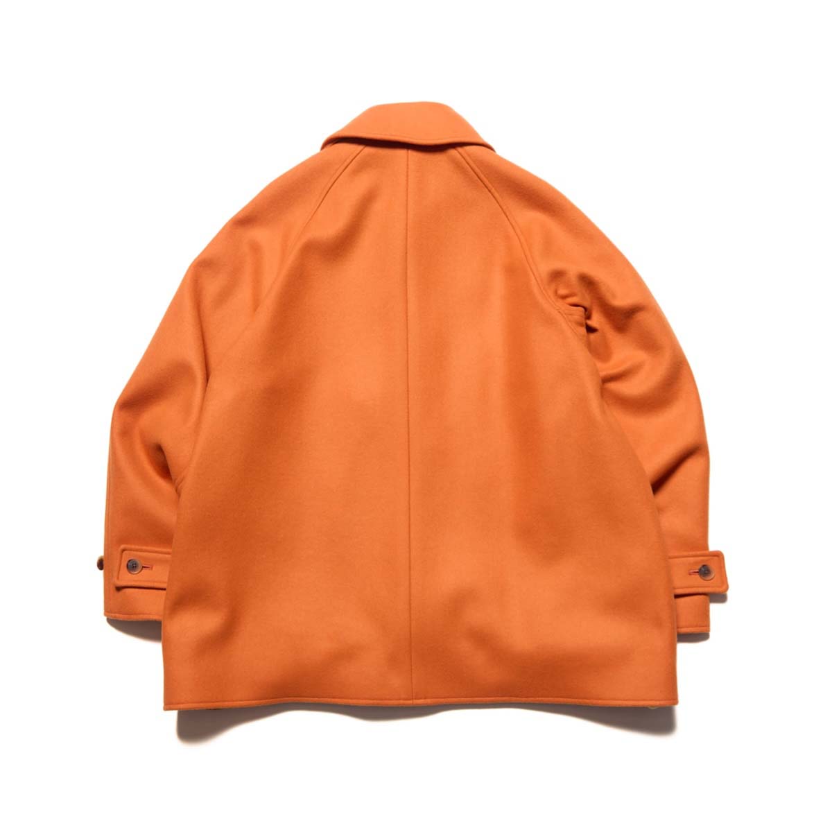 SOPHNET.  / WOOL MELTON SHORT OVERCOAT (Orange) 背面